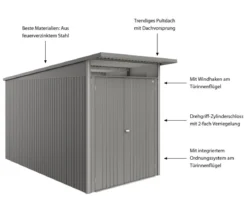 Biohort Metallgerätehaus AvantGarde ECO A4, ca. B180/H222/T380 cm