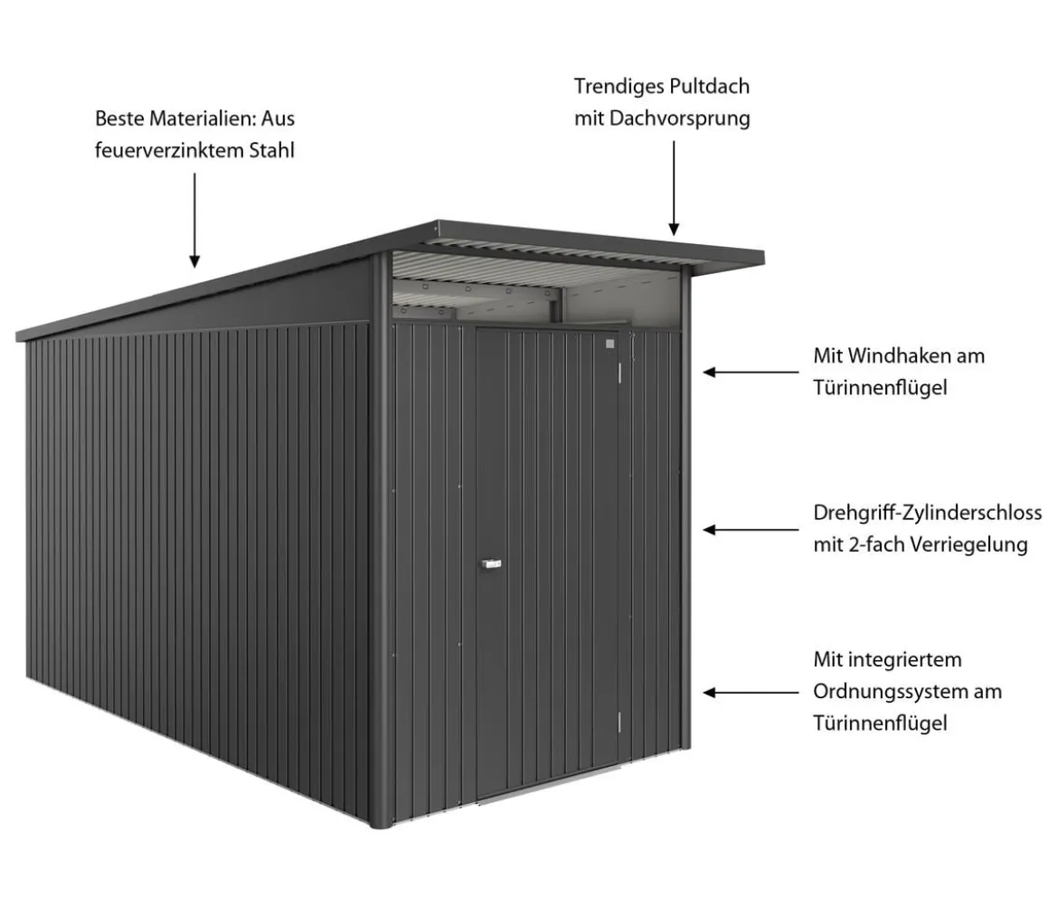 Biohort Metallgerätehaus AvantGarde ECO A4, ca. B180/H222/T380 cm