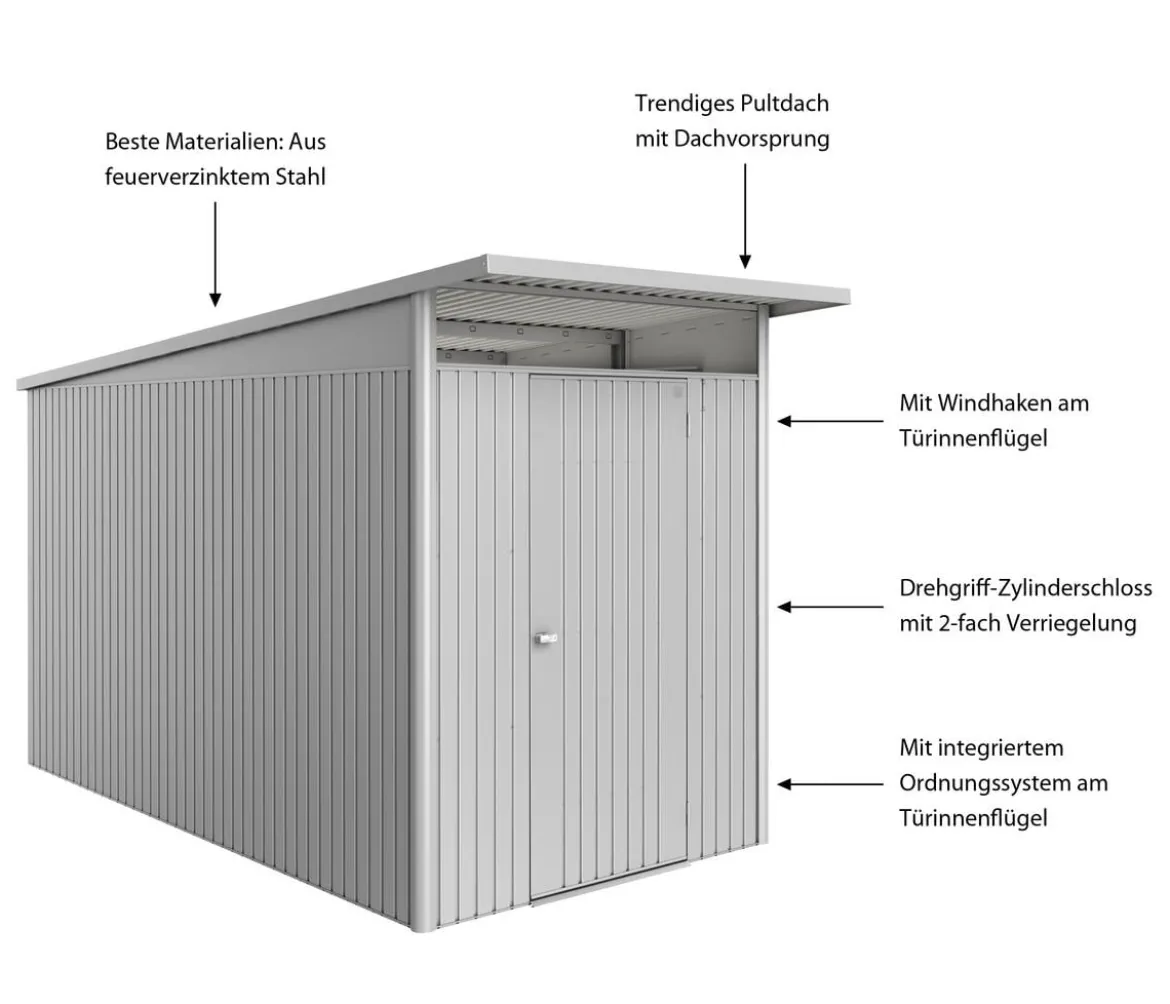 Biohort Metallgerätehaus AvantGarde ECO A4, ca. B180/H222/T380 cm