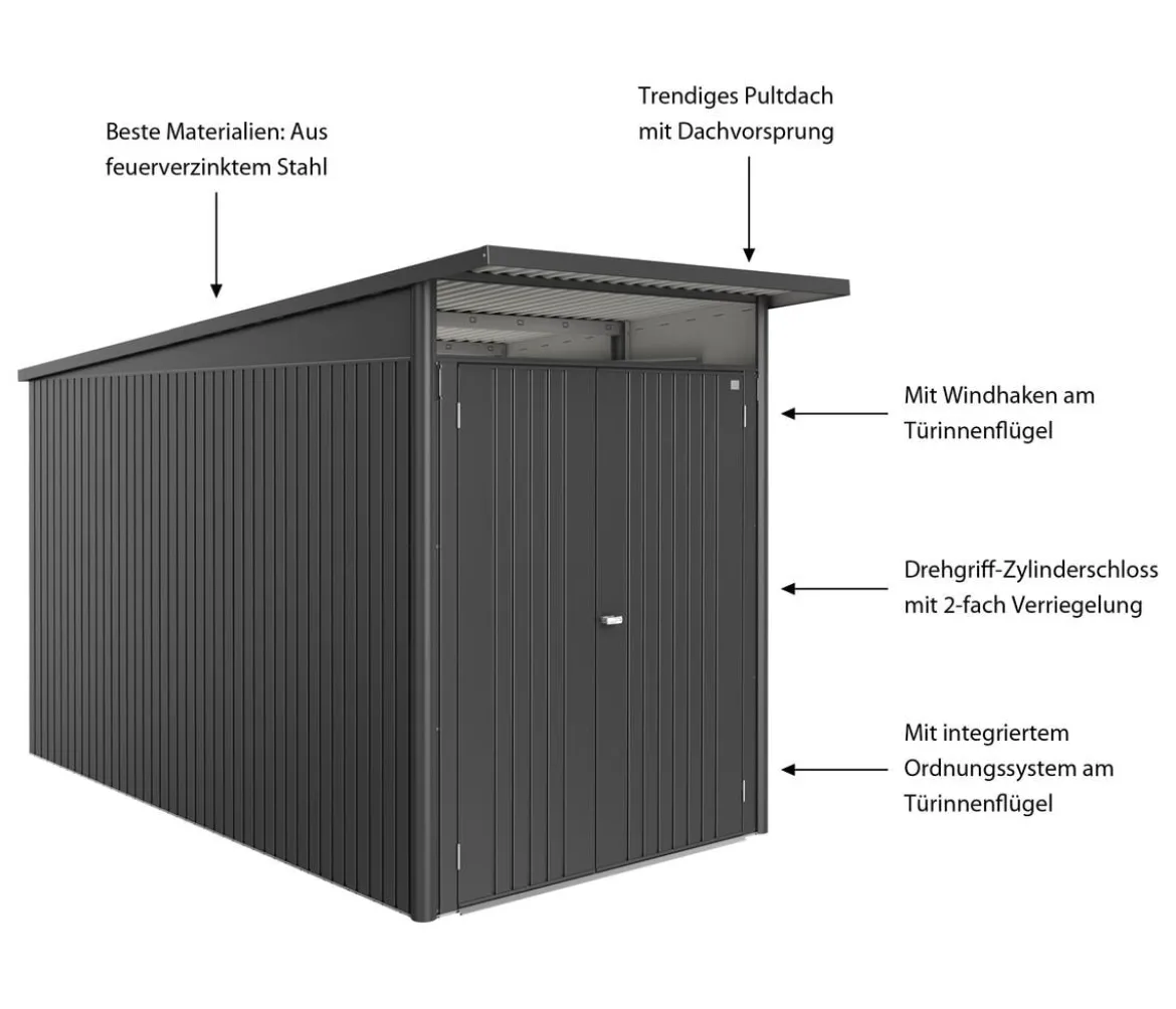 Biohort Metallgerätehaus AvantGarde ECO A4, ca. B180/H222/T380 cm