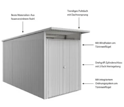 Biohort Metallgerätehaus AvantGarde ECO A4, ca. B180/H222/T380 cm