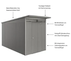 Biohort Metallgerätehaus AvantGarde ECO A4, ca. B180/H222/T380 cm