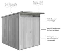 Biohort Metallgerätehaus AvantGarde ECO A2, ca. B180/H218/T260 cm