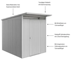 Biohort Metallgerätehaus AvantGarde ECO A2, ca. B180/H218/T260 cm
