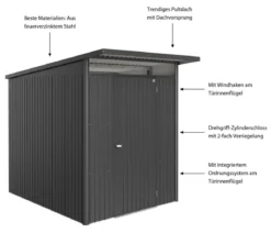 Biohort Metallgerätehaus AvantGarde ECO A2, ca. B180/H218/T260 cm