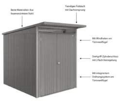 Biohort Metallgerätehaus AvantGarde ECO A2, ca. B180/H218/T260 cm