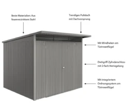 Biohort Metallgerätehaus AvantGarde ECO A6, ca. B260/H218/T260 cm