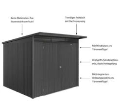 Biohort Metallgerätehaus AvantGarde ECO A6, ca. B260/H218/T260 cm