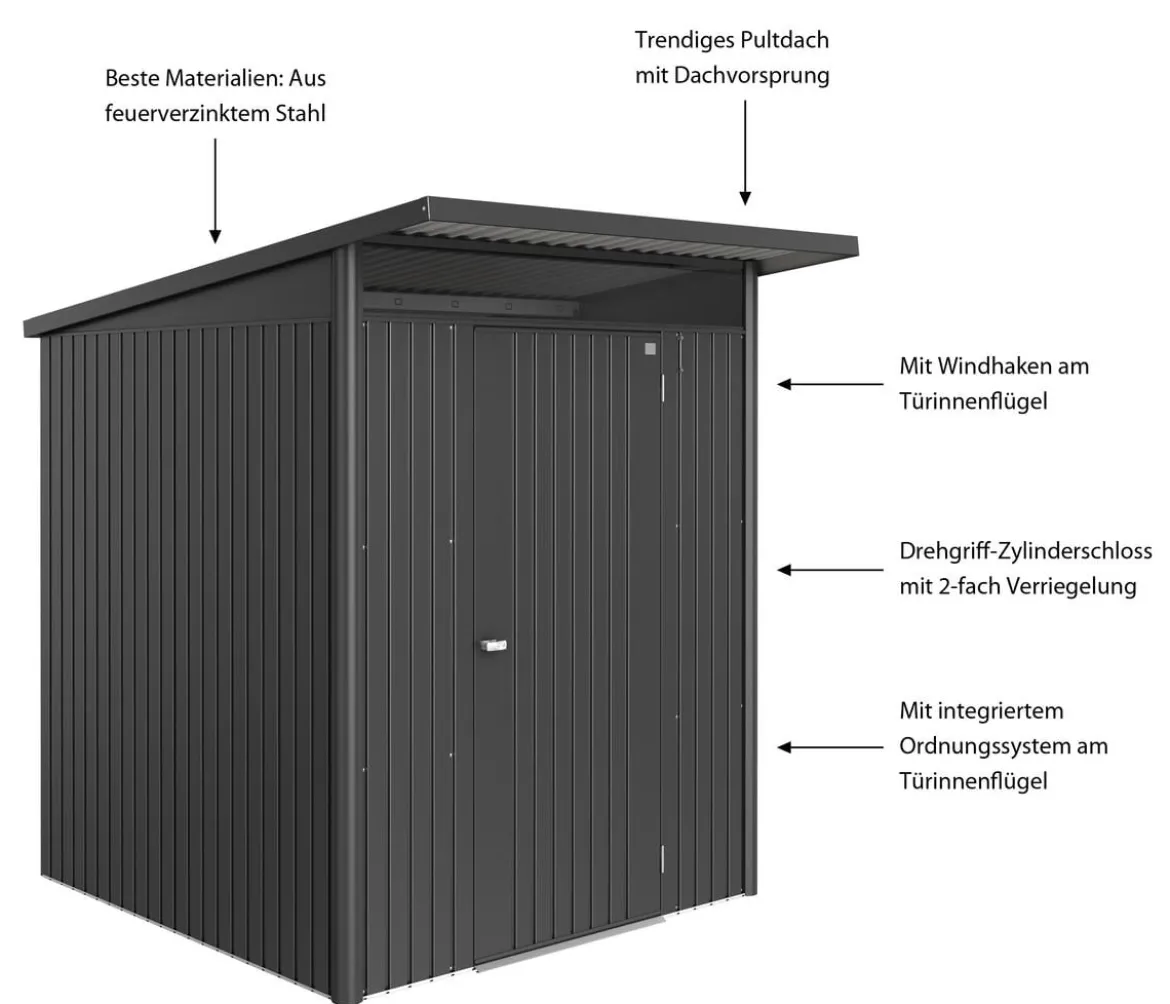 Biohort Metallgerätehaus AvantGarde ECO A1, ca. B180/H218/T220 cm