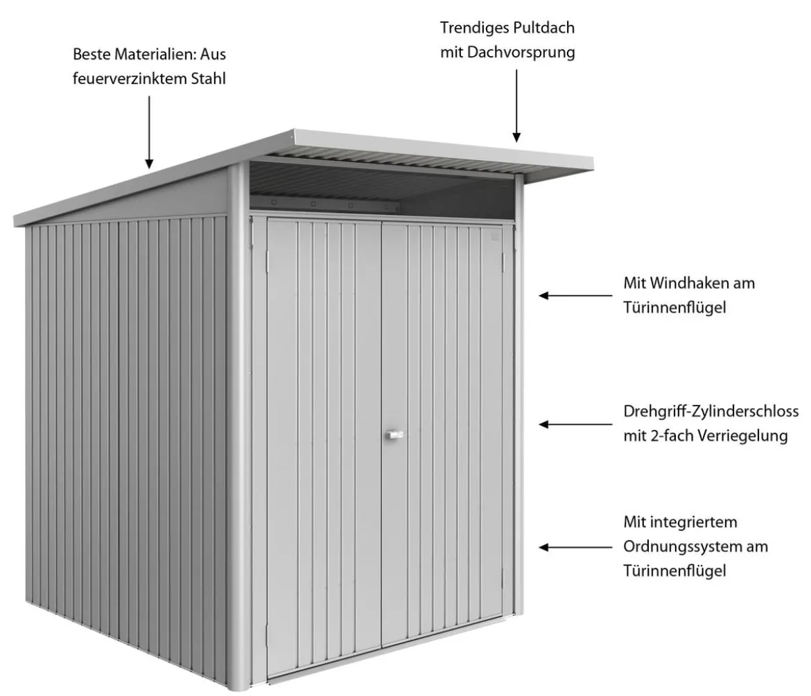 Biohort Metallgerätehaus AvantGarde ECO A1, ca. B180/H218/T220 cm