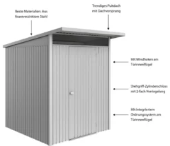 Biohort Metallgerätehaus AvantGarde ECO A1, ca. B180/H218/T220 cm