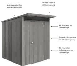 Biohort Metallgerätehaus AvantGarde ECO A1, ca. B180/H218/T220 cm