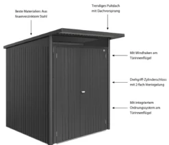 Biohort Metallgerätehaus AvantGarde ECO A1, ca. B180/H218/T220 cm