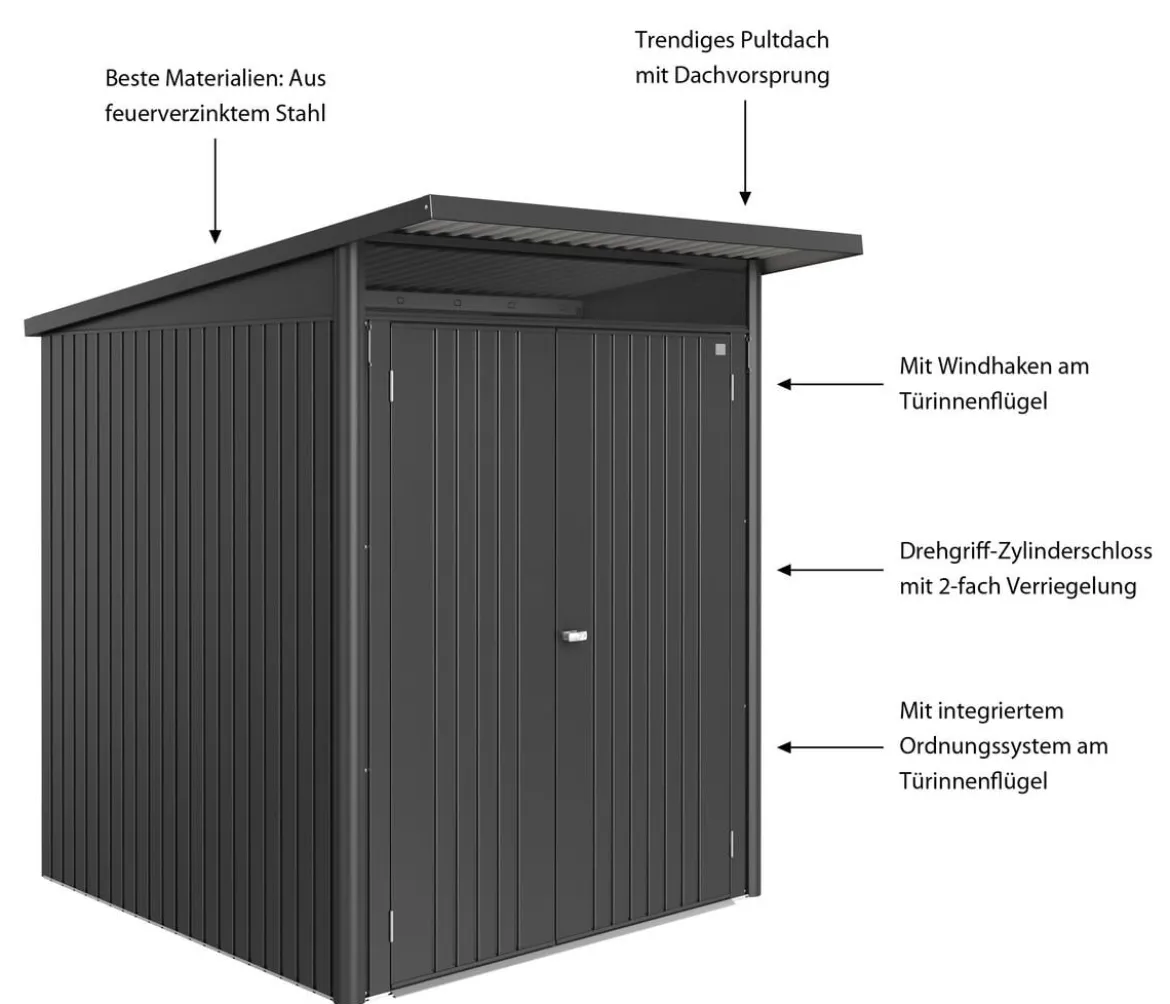 Biohort Metallgerätehaus AvantGarde ECO A1, ca. B180/H218/T220 cm