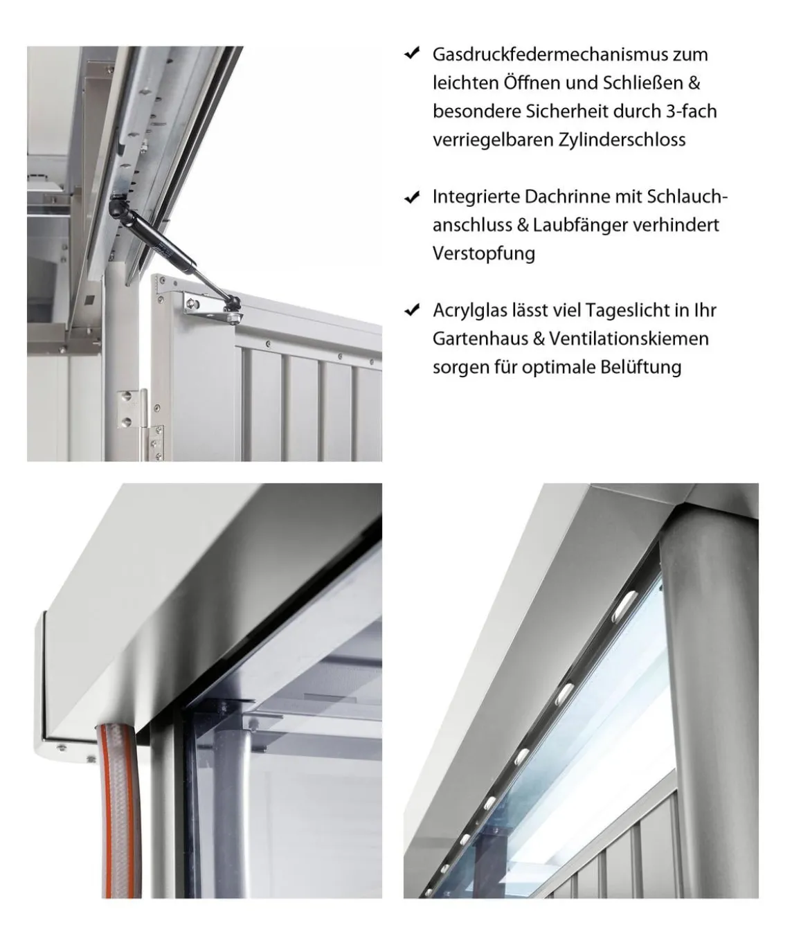 Biohort Metallgerätehaus HighLine H6, ca. B314,3/H221/T314,3 cm