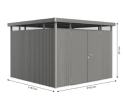 Biohort Metallgerätehaus HighLine H6, ca. B314,3/H221/T314,3 cm