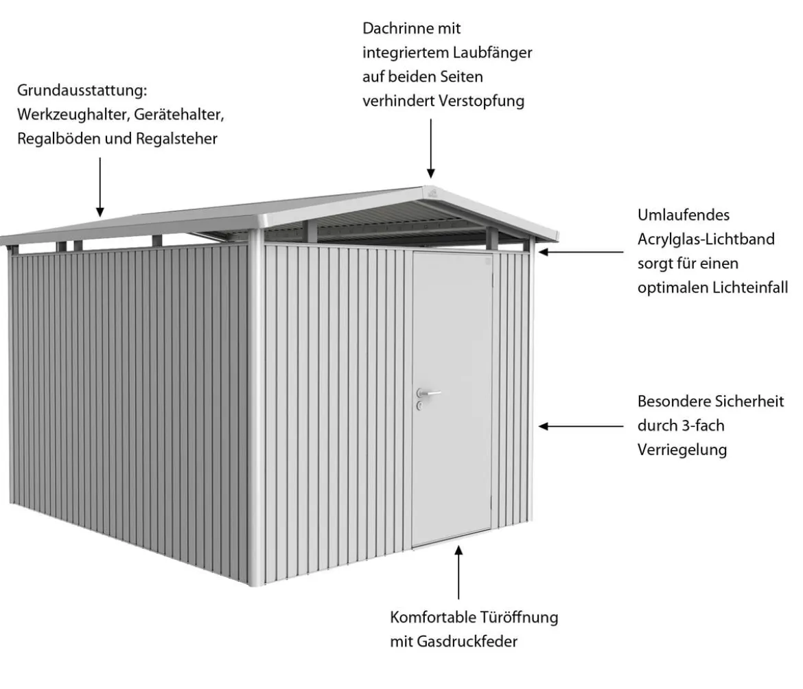 Biohort Metallgerätehaus Panorama® P5, ca. B273/H227/T318 cm