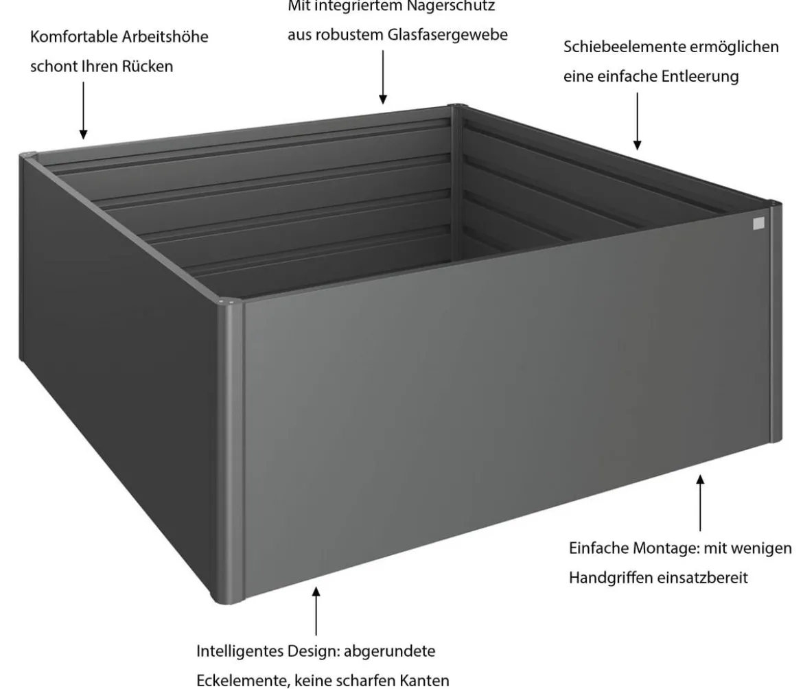 Biohort Metall-HochBeet 2x2, ca. B201,6/H77/T201,6 cm