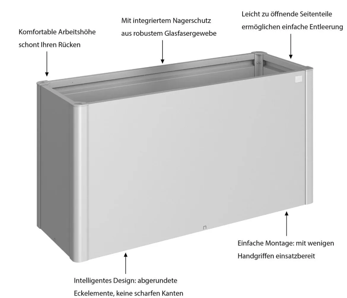 Biohort Metall HochBeet 1,5x0,5, ca. B152/H77/T54,7 cm
