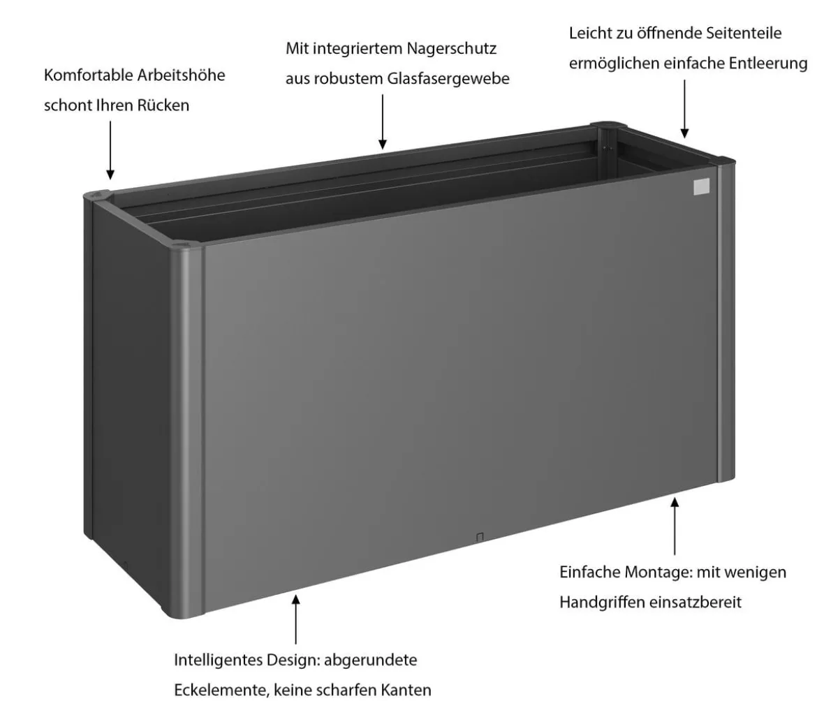 Biohort Metall HochBeet 1,5x0,5, ca. B152/H77/T54,7 cm