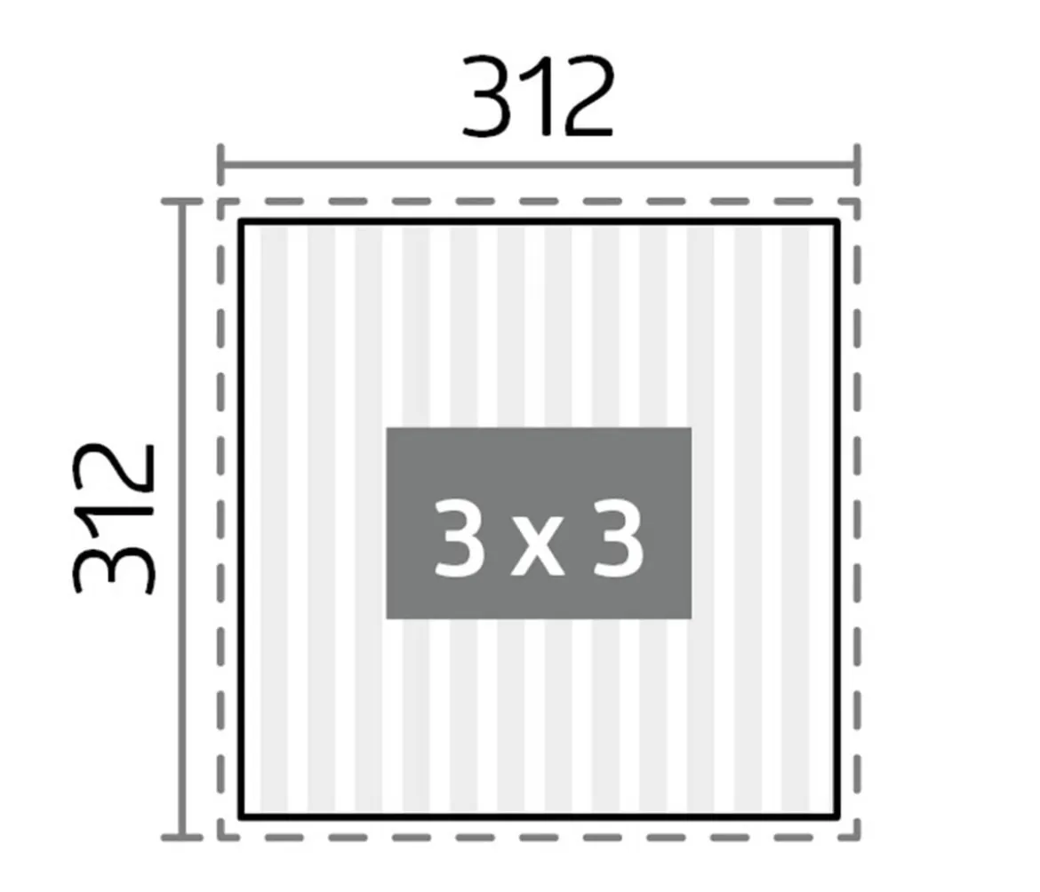 Biohort Pergola 3 x 3 zweifarbig, ca. B312/H264/T312 cm