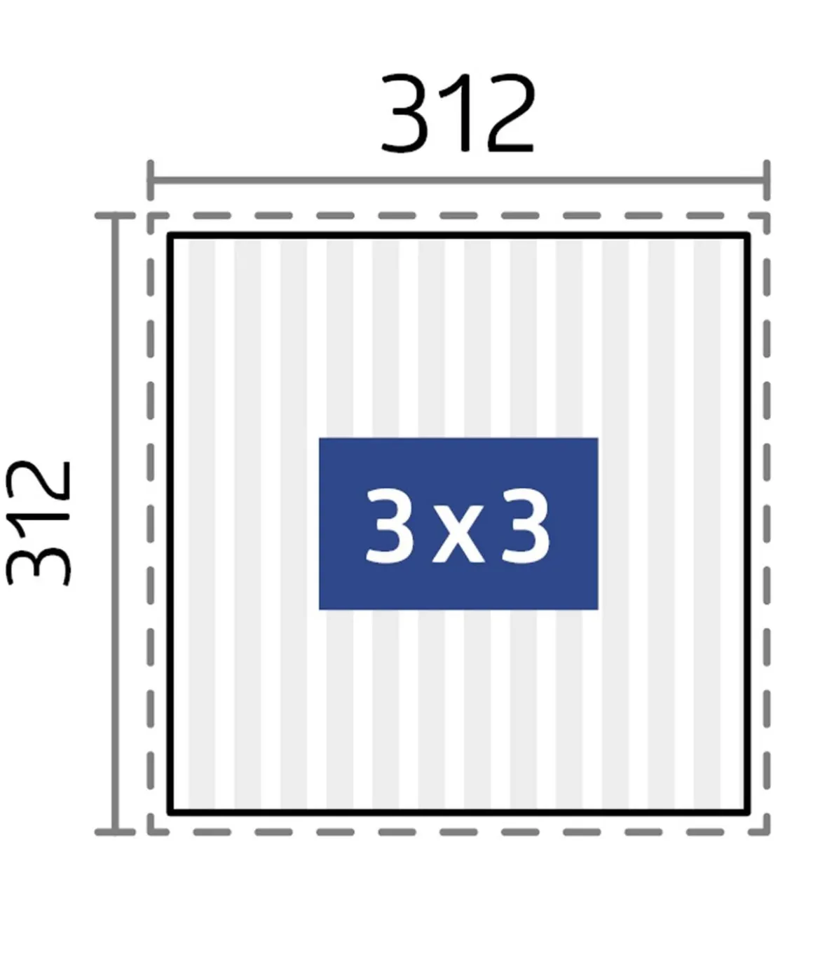 Biohort Pergola 3 x 3 zweifarbig, ca. B312/H264/T312 cm