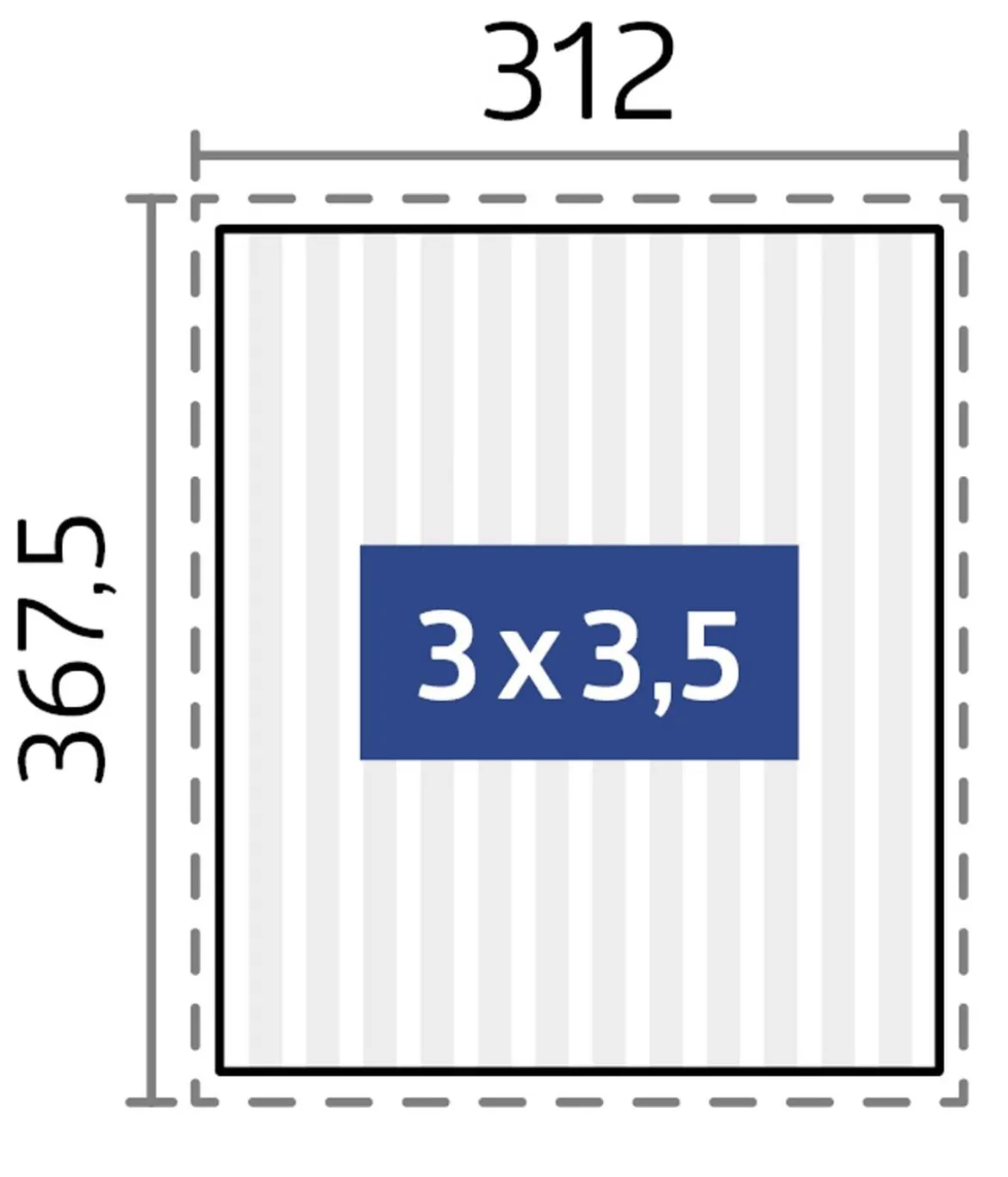 Biohort Pergola 3 x 3,5 zweifarbig, ca. B312/H264/T367,5 cm