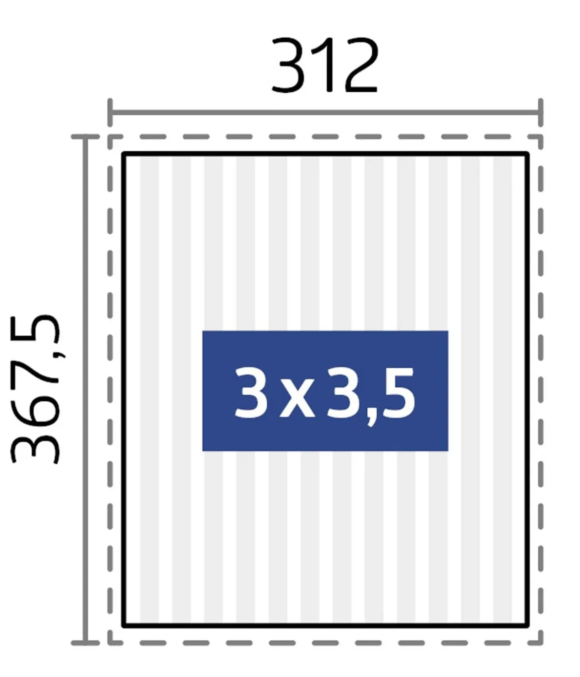 Biohort Pergola 3 x 3,5 zweifarbig, ca. B312/H264/T367,5 cm