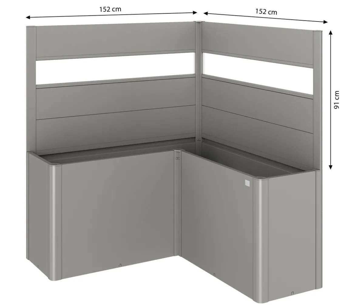 Biohort Sichtschutz Belvedere L150 mit Acrylglas, ca. B152/H91/T152 cm