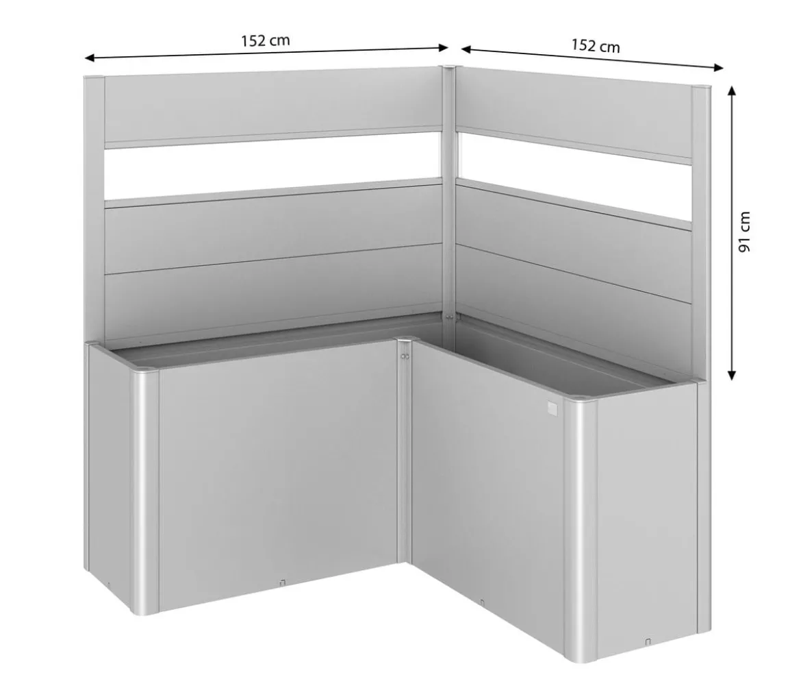 Biohort Sichtschutz Belvedere L150 mit Acrylglas, ca. B152/H91/T152 cm