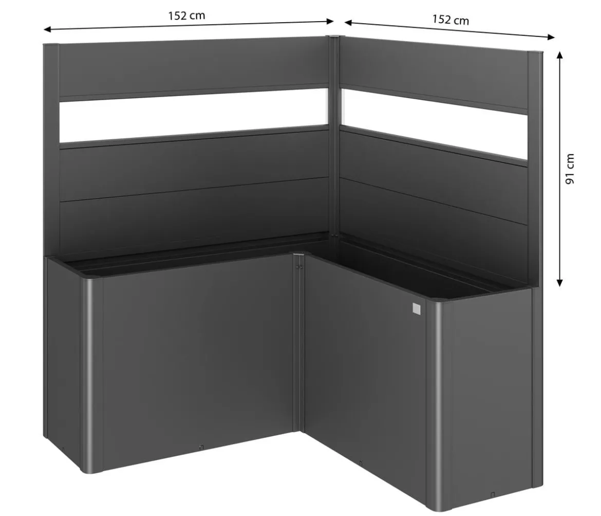 Biohort Sichtschutz Belvedere L150 mit Acrylglas, ca. B152/H91/T152 cm