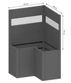 Biohort Sichtschutz Belvedere L100 mit Acrylglas, ca. B102/H91/T102 cm