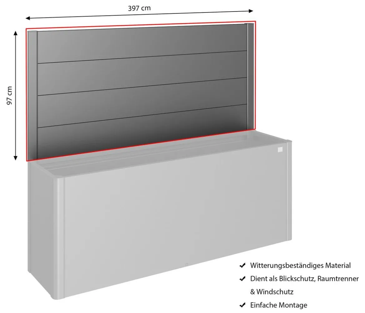 Biohort Sichtschutz für HochBeet 4x1, ca. B397/H91/T4 cm