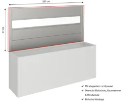 Biohort Sichtschutz mit Acrylglas für HochBeet 4x1, ca. B397/H91/T4 cm