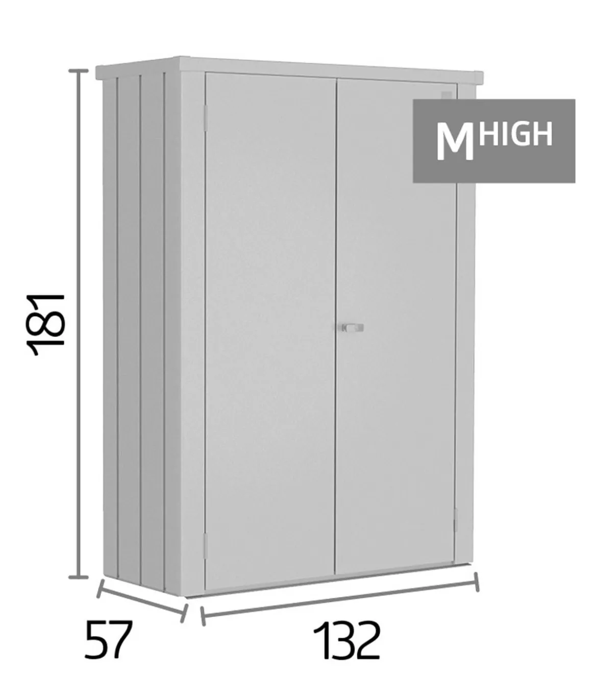 Biohort Terrassenschrank Romeo M High, ca. B132/H181/T57 cm