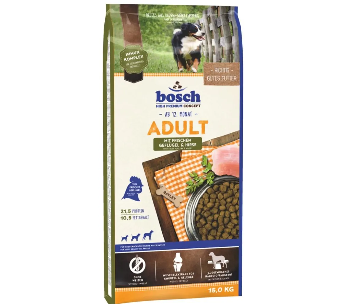 bosch Trockenfutter für Hunde Adult, Geflügel & Hirse