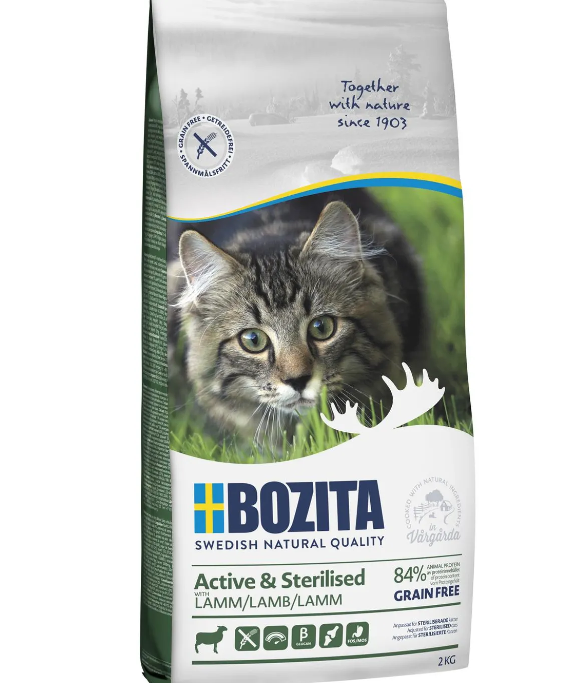 BOZITA Trockenfutter für Katzen Active & Sterilised Grain Free Lamb, Lamm