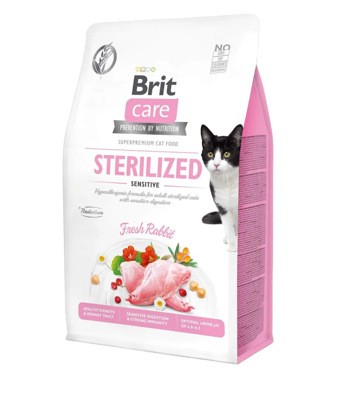 Brit Care Trockenfutter für Katzen Sterilized Sensitive Adult, Kaninchen
