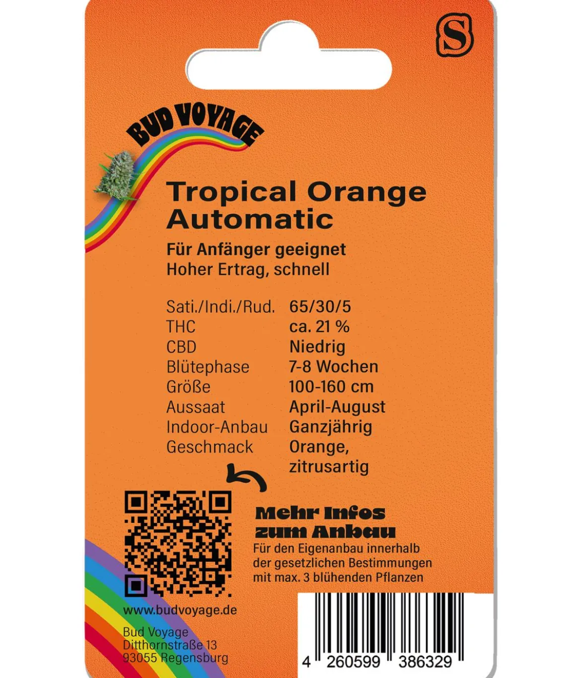 Bud Voyage Hanfsamen Pure Motivation Tropical Orange, 3 Stk.