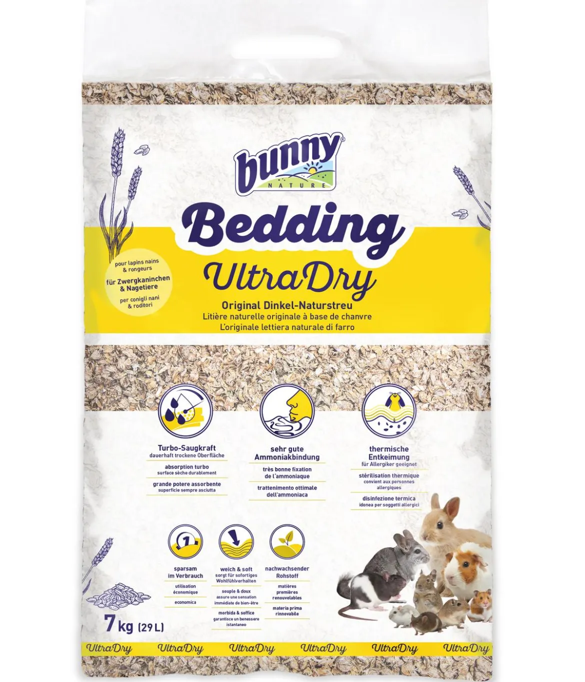 Bunny Bedding Dinkel-Naturstreu UltraDry, 7 kg