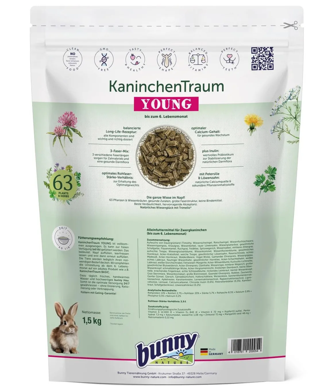 bunny® NATURE Kaninchenfutter KaninchenTraum YOUNG