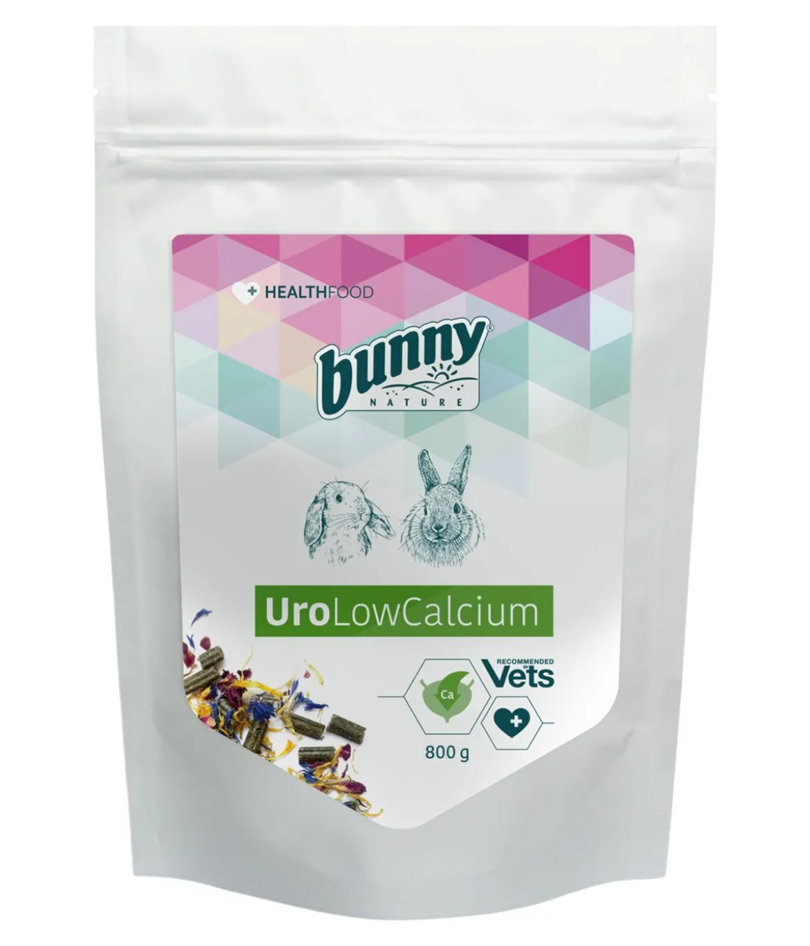 bunny® NATURE Kleintierfutter Health Food & Care UroLowCalcium, 800 g