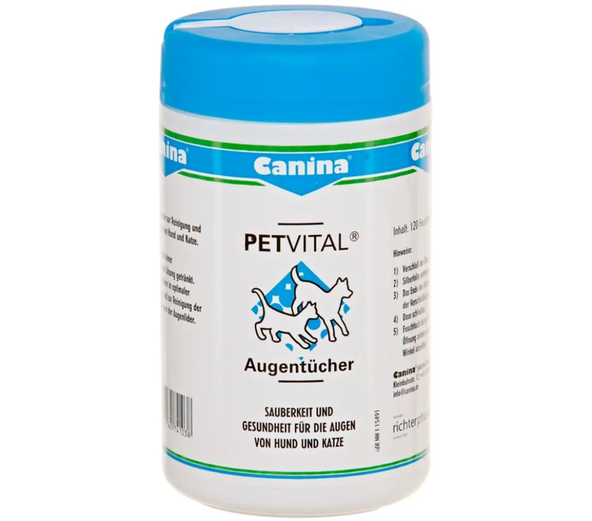 Canina® Petvital Augentücher für Hunde und Katzen, 120 Stk.