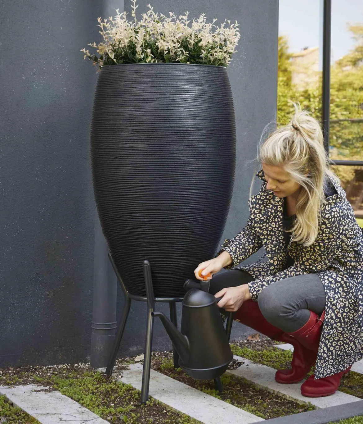 Capi Europe Kunststoff-Regentonne Rib, 130 l