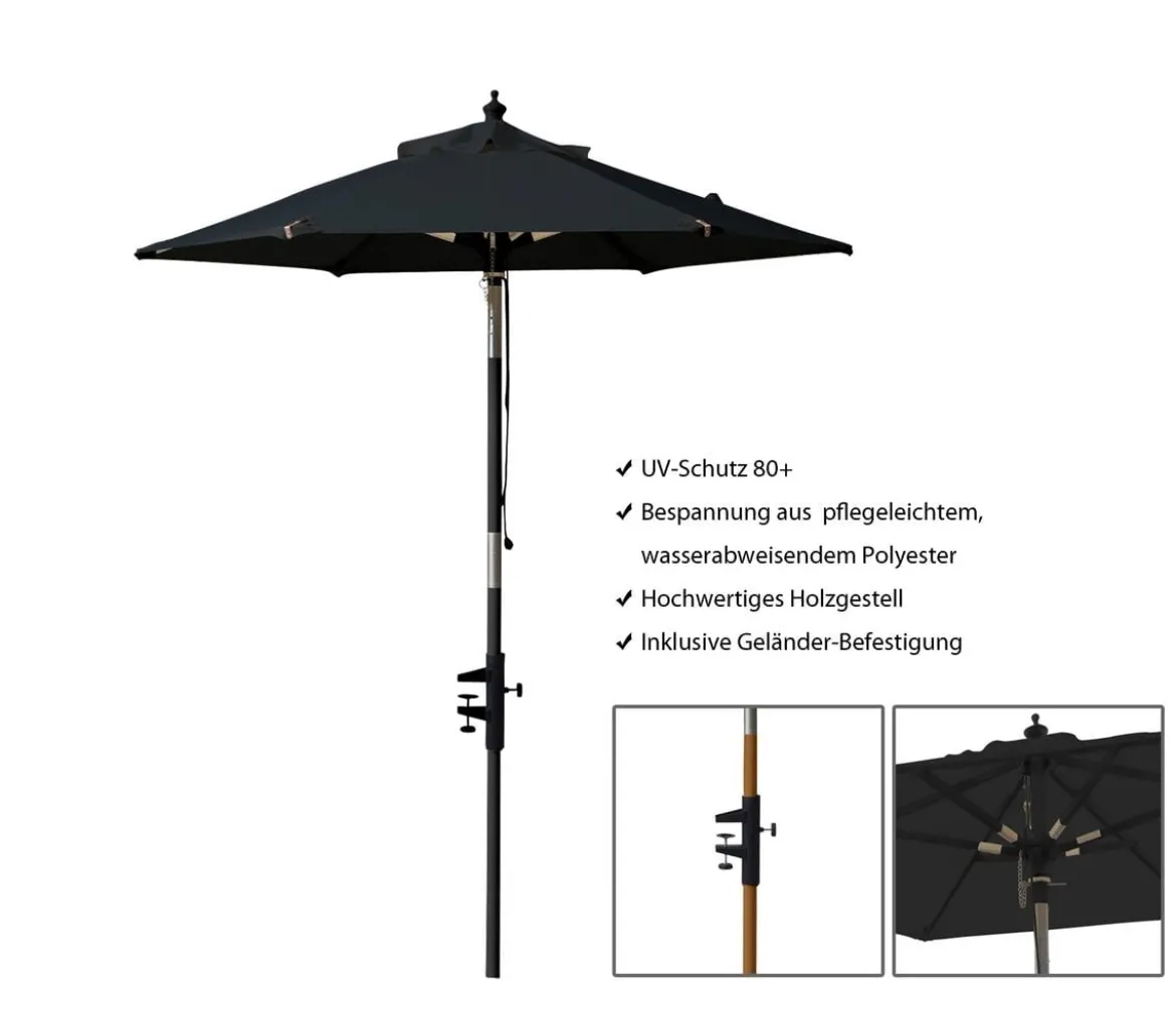 Cinas Balkonschirm, rund, ca. Ø180/H200 cm