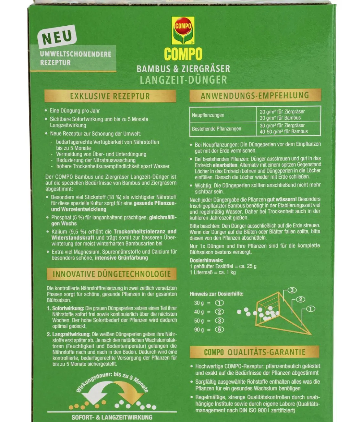 COMPO Bambus & Ziergräser Langzeit-Dünger, 850 g