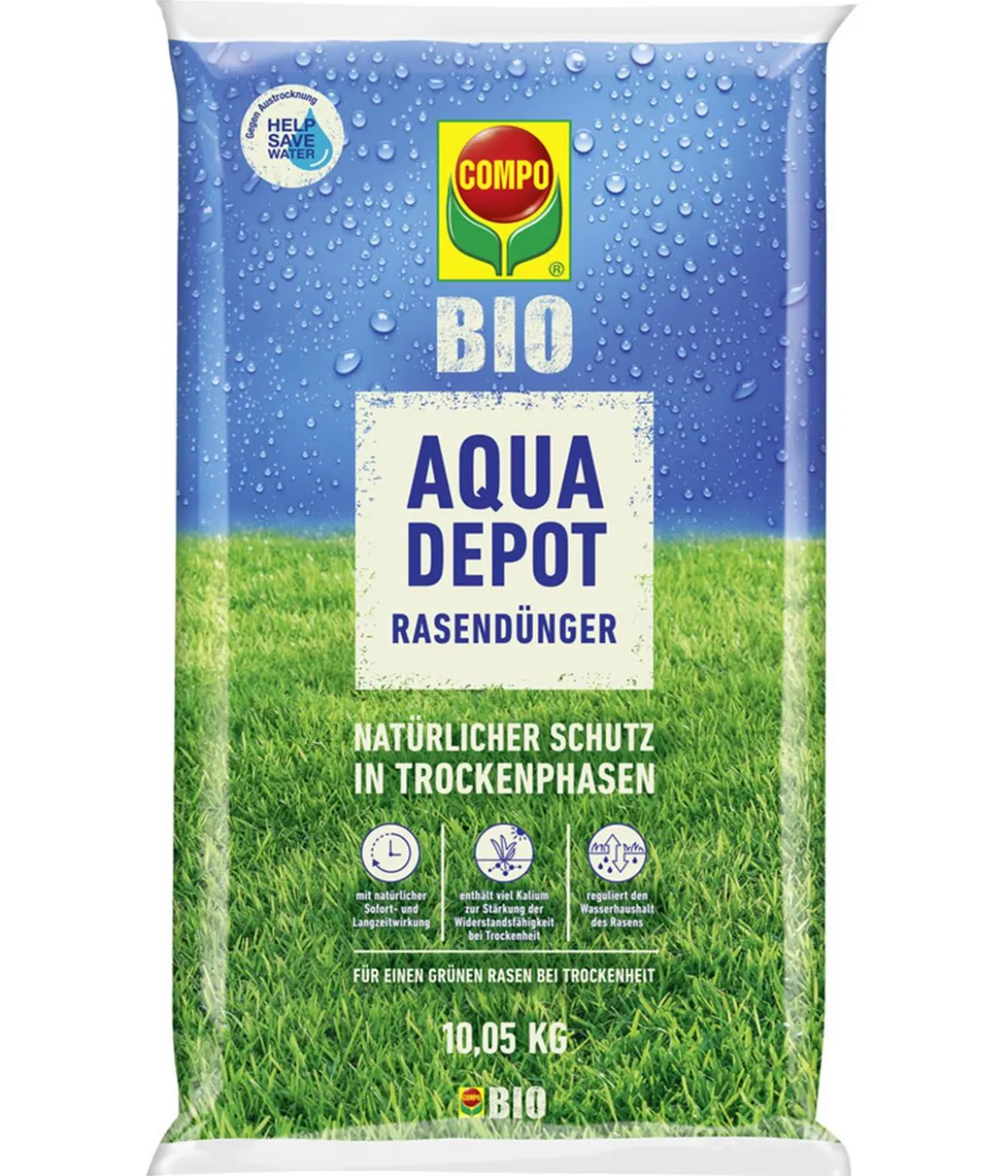 COMPO BIO Aqua Depot Rasendünger, 10,05 kg