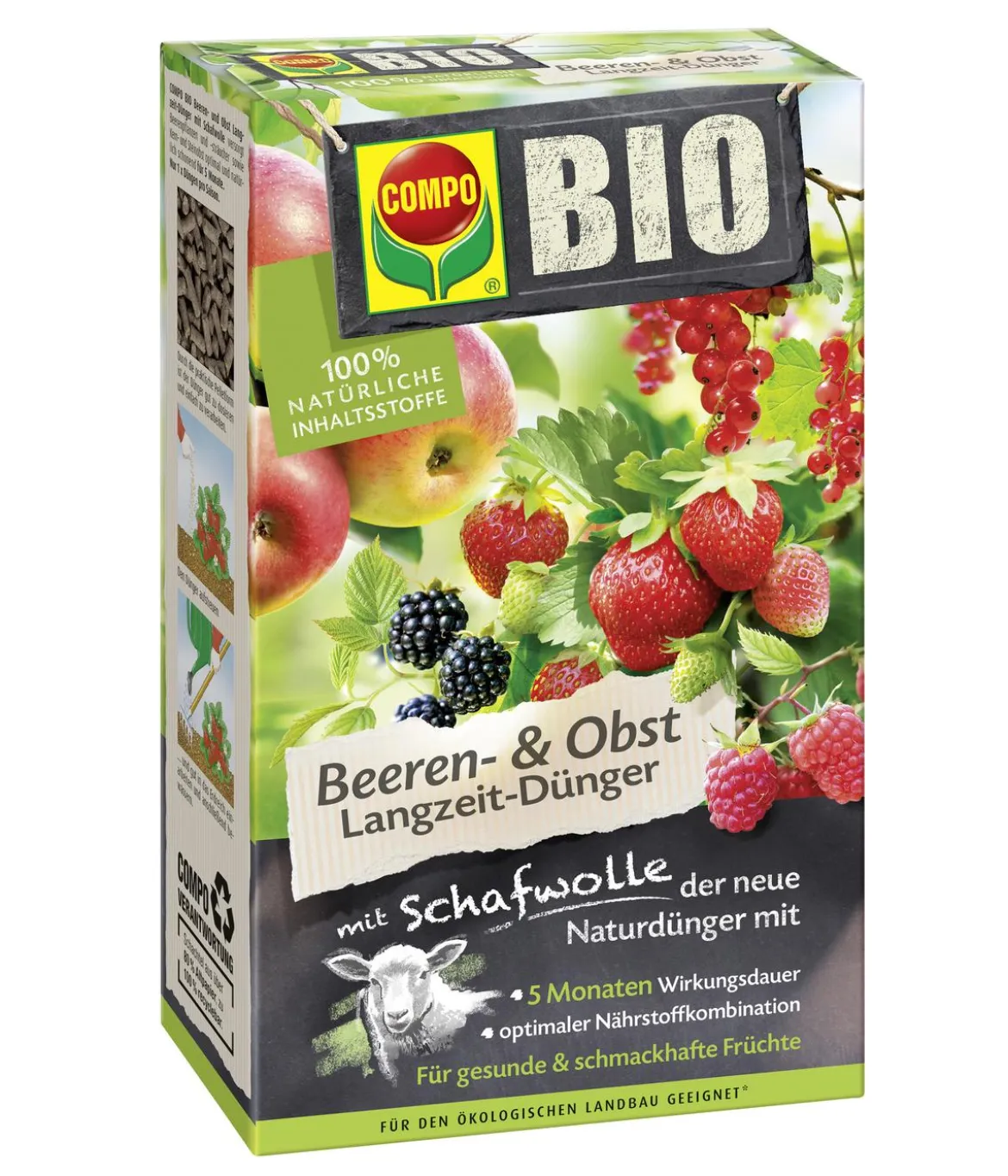COMPO BIO Beeren- & Obst Langzeit-Dünger mit Schafwolle