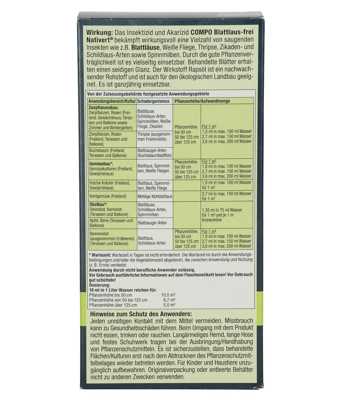 COMPO BIO Blattlaus-frei Nativert®, flüssig, 500 ml