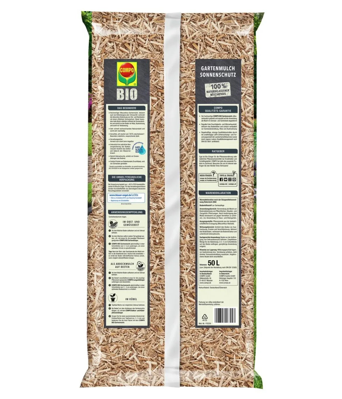 COMPO Bio Gartenmulch Sonnenschutz, 50 l